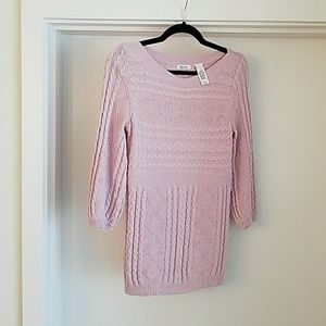 Dusty Pink CableKnit Sweater 3/4 Sleeves